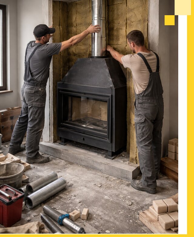 Изготовление и монтаж закрытых каминов в Юбилейном под ключ