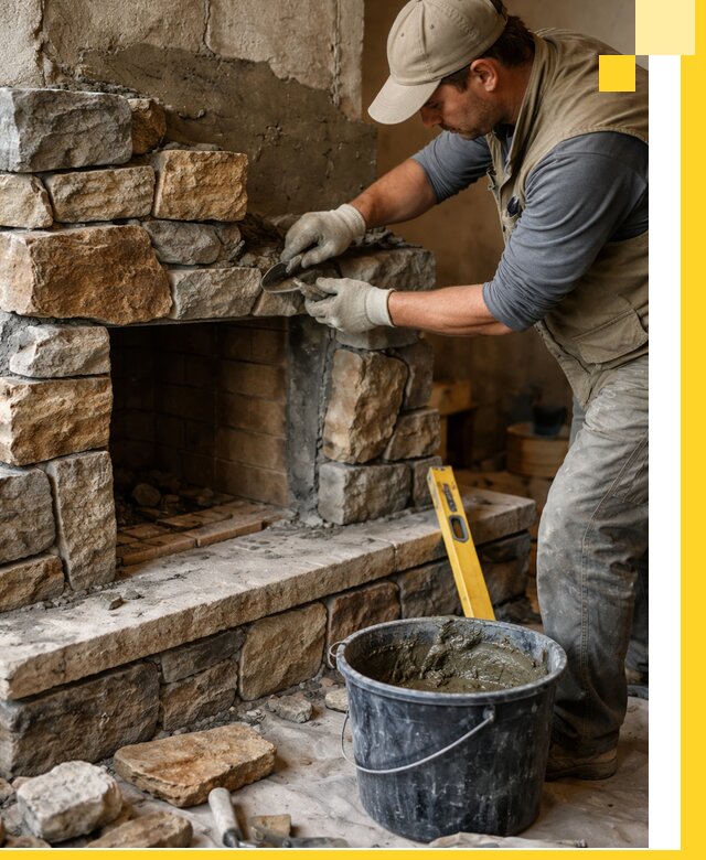 Изготовление и установка каменных каминов под ключ в Юбилейном