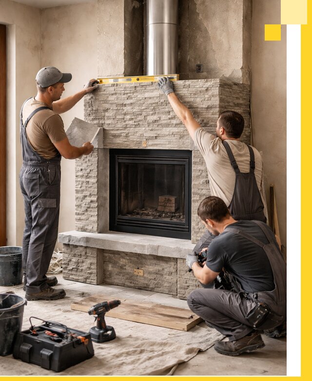 Профессиональный монтаж каминов под ключ в Юбилейном для дома