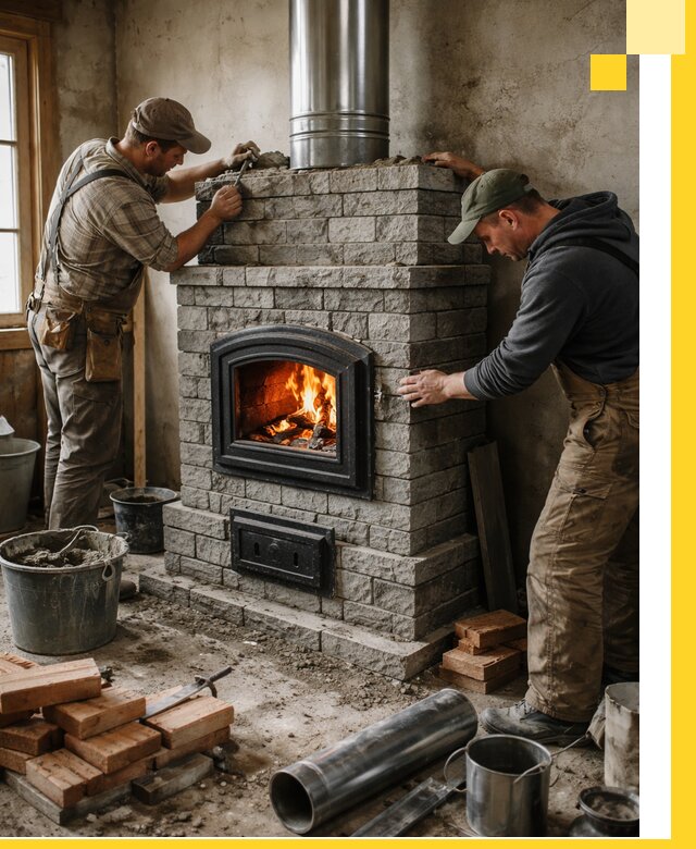 Производство, поставка и монтаж дровяных печей в Юбилейном