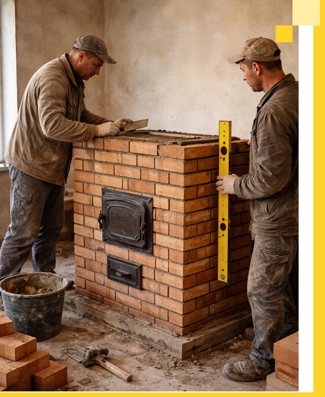 Отопительные печи под ключ в Юбилейном, установка и сборка