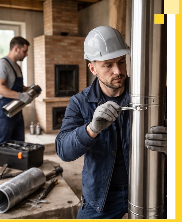 Профессиональный монтаж дымоходов для печей в Юбилейном