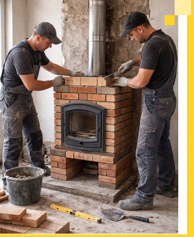 Монтаж печи камина под ключ в Юбилейном с гарантией и пусконаладкой