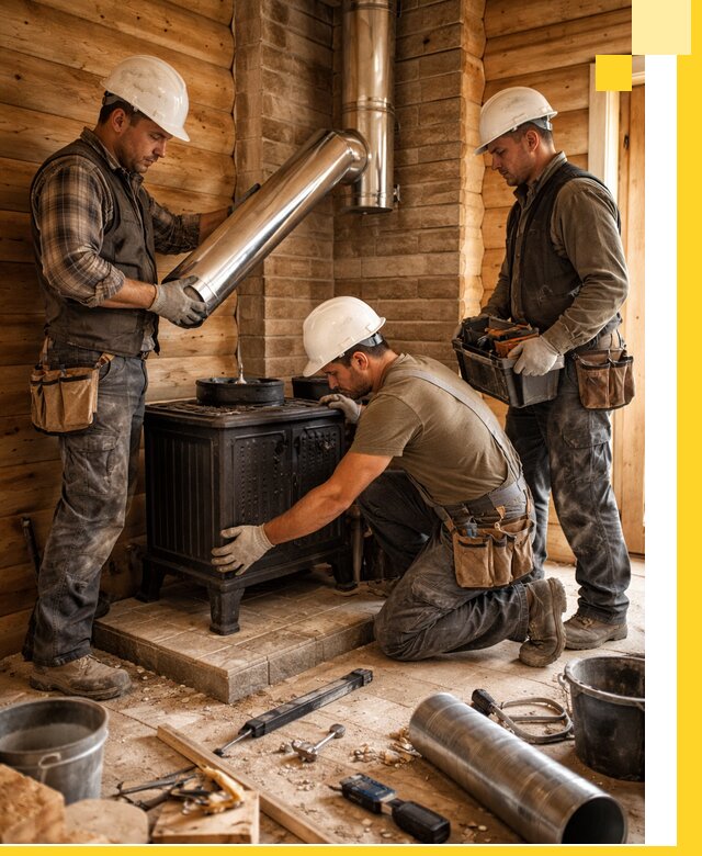 Профессиональный монтаж банных печей и дымоходов в Юбилейном