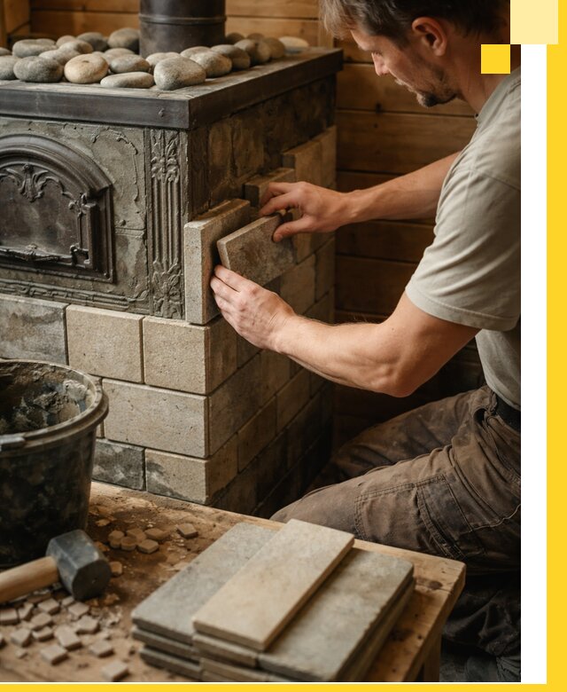 Облицовка банных печей в Юбилейном профессиональная отделка