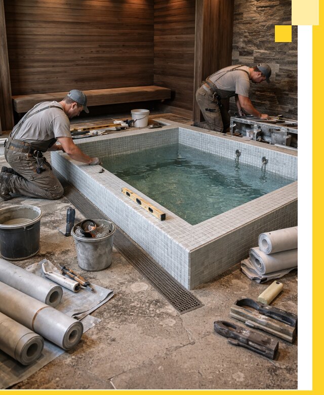 Установка и строительство бассейнов для сауны в Юбилейном