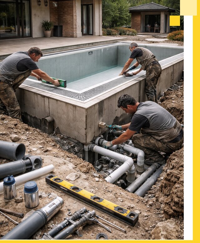 Строительство переливных бассейнов в Юбилейном под ключ