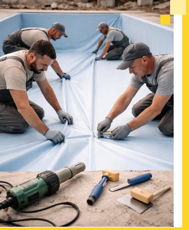 ПВХ пленка для бассейнов с монтажом и гарантией в Юбилейном