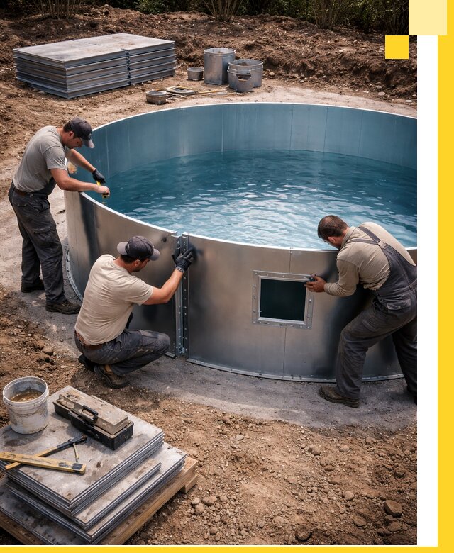 Круглые бассейны под ключ в Юбилейном проектирование и монтаж