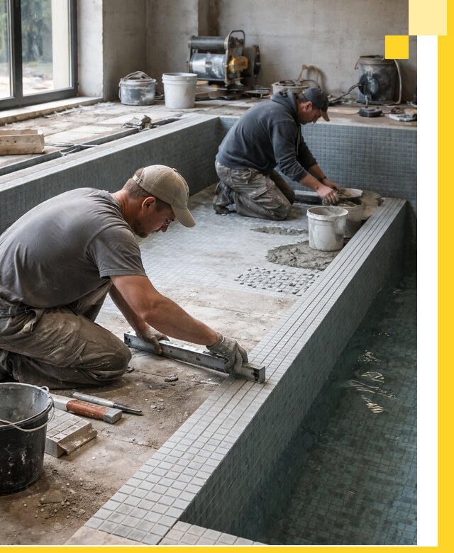 Строительство бассейна в частном доме в Юбилейном под ключ