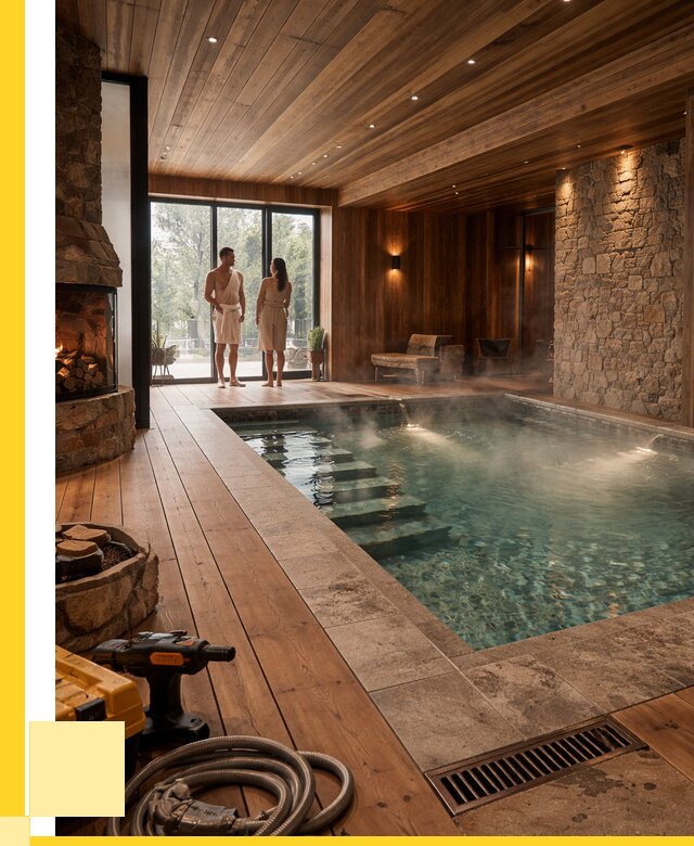 Проекты бань с бассейном под ключ в Юбилейном от 77273 р., ЭриданЮбл