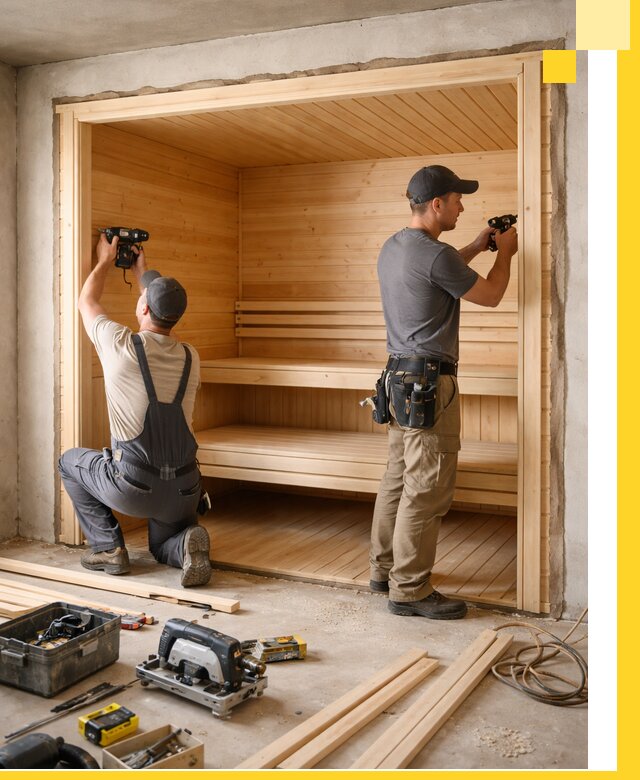 Монтаж саун под ключ в Юбилейном — проектирование и установка