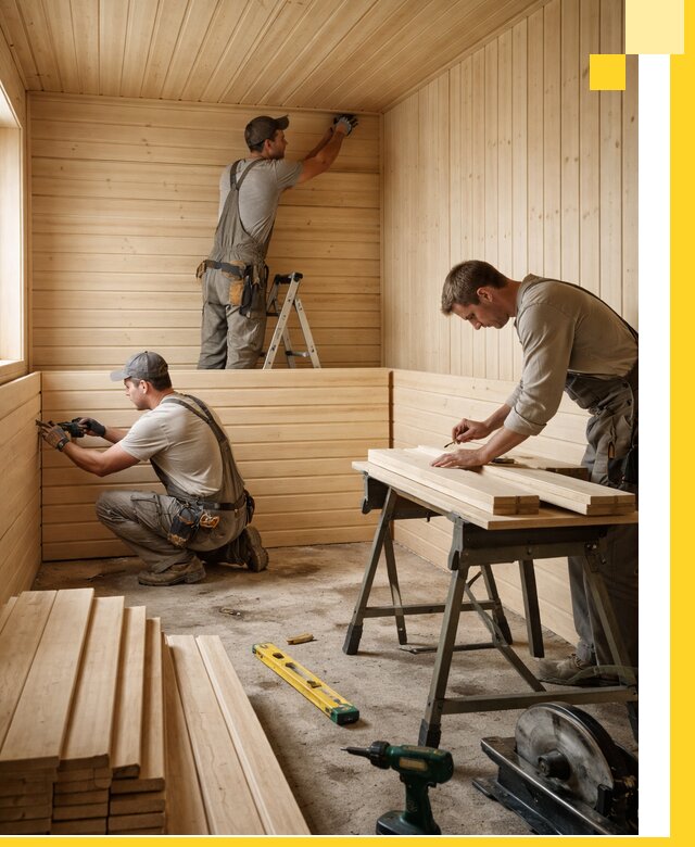 Обшивка саун в Юбилейном из натуральной древесины под ключ