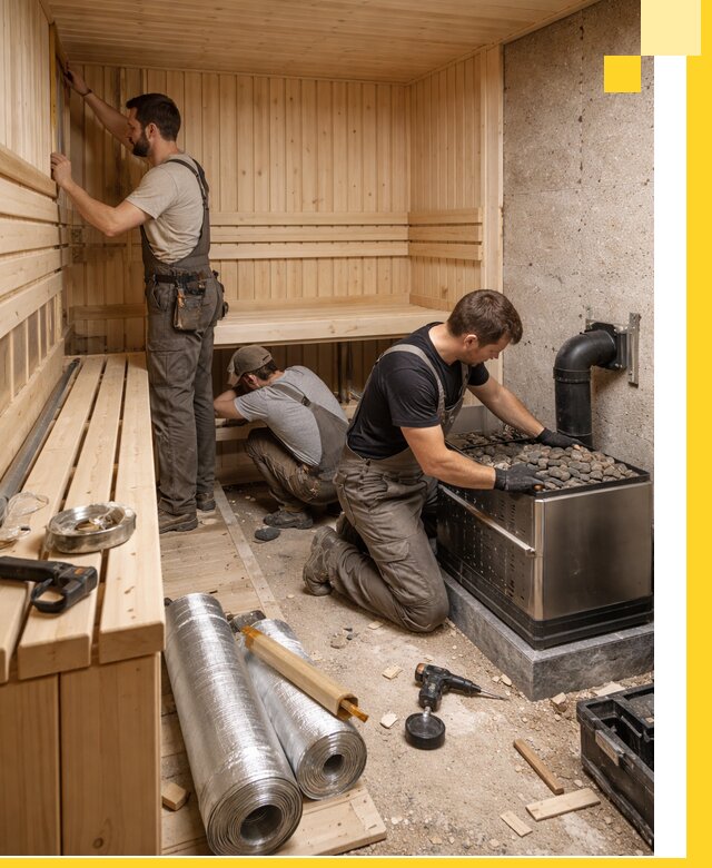 Индивидуальные сауны на заказ в Юбилейном под ключ, проект и монтаж