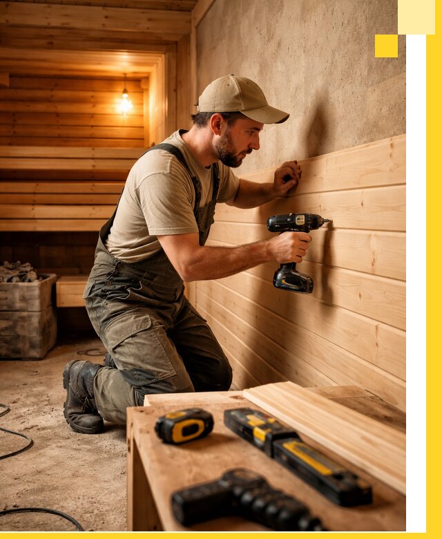 Профессиональная внутренняя отделка бани в Юбилейном под ключ