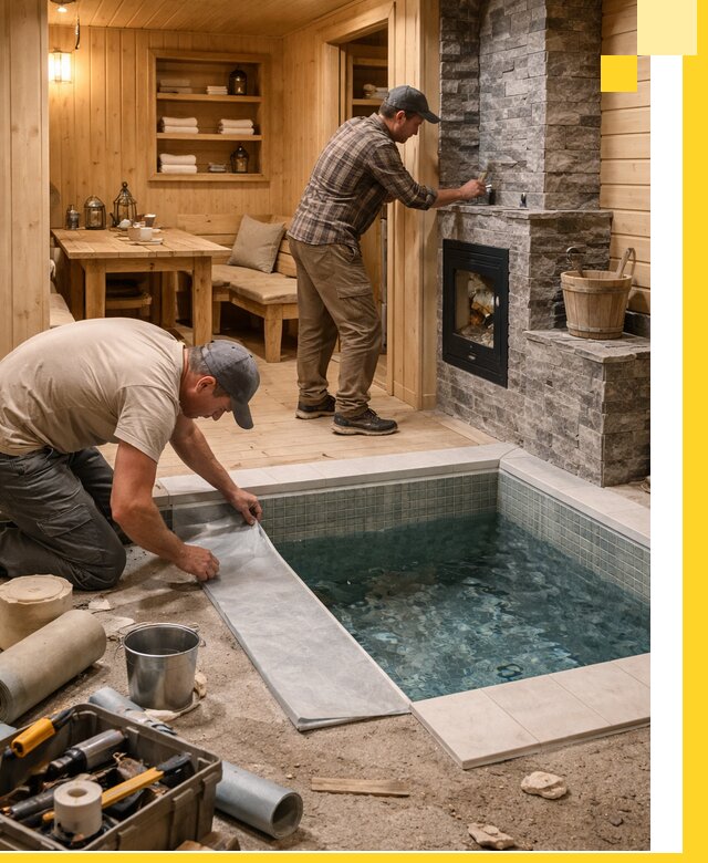 Строительство бань с комнатой отдыха под ключ в Юбилейном