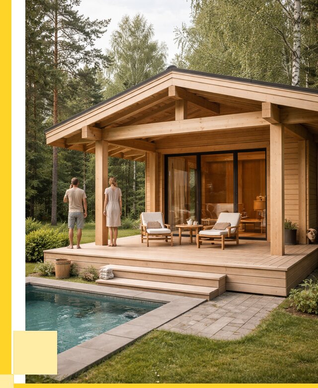 Бани с террасой под ключ в Юбилейном от 618180 р. | ЭриданЮбл