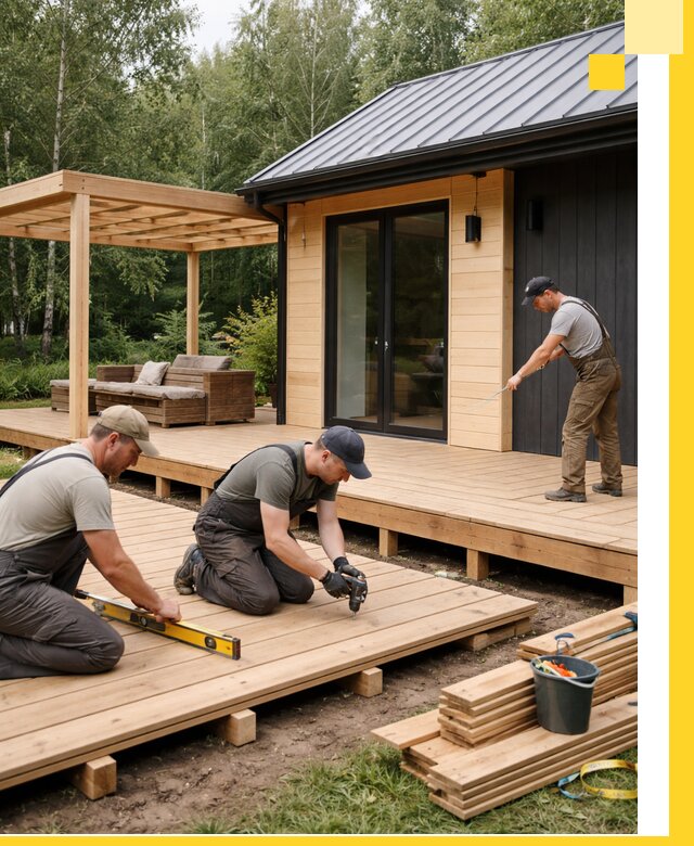 Строительство бань с террасой и бассейном под ключ в Юбилейном