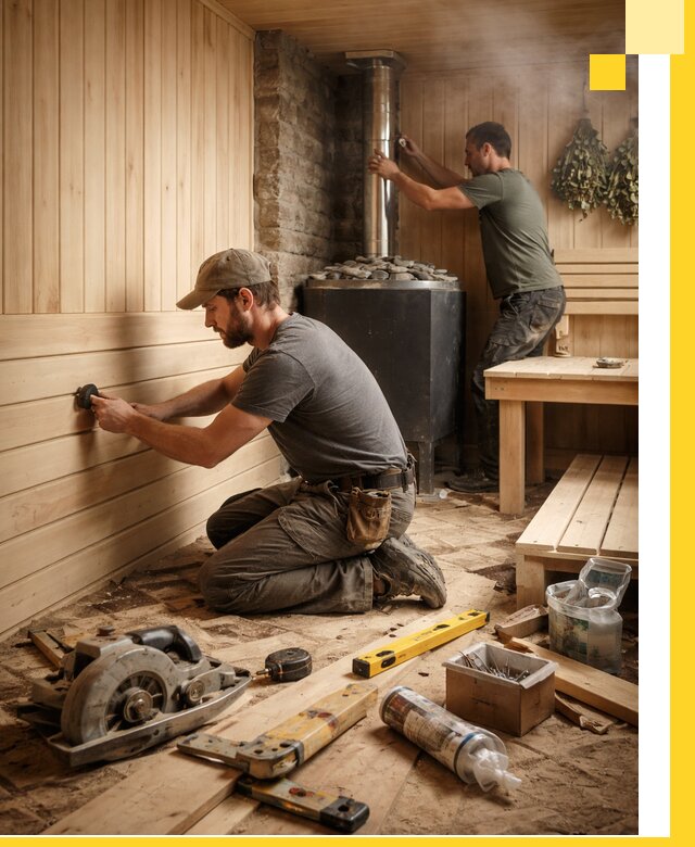 Полное строительство и оснащение парных под ключ в Юбилейном