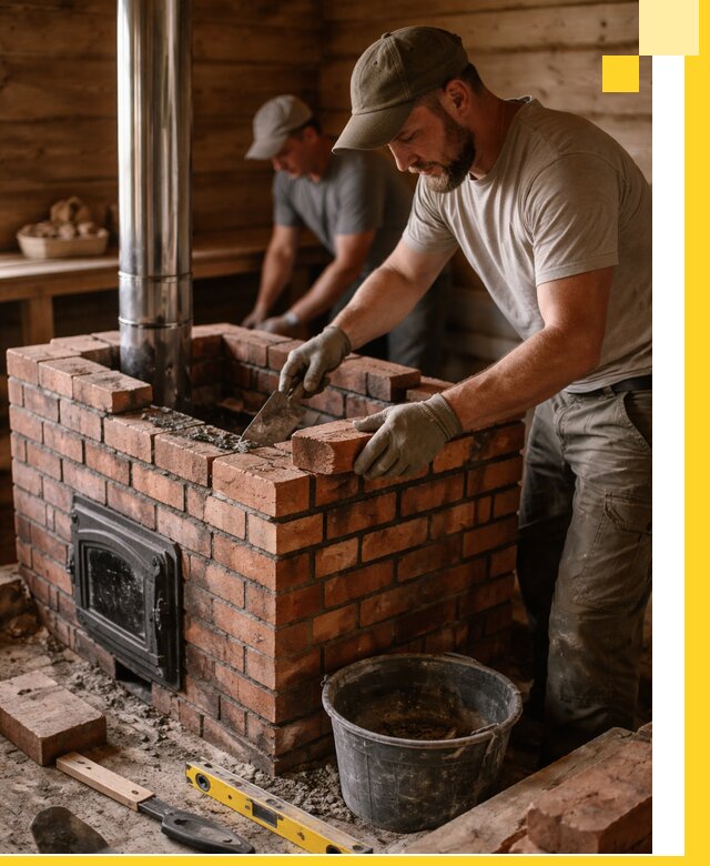 Кирпичные печи для бани под ключ в Юбилейном, проект и монтаж