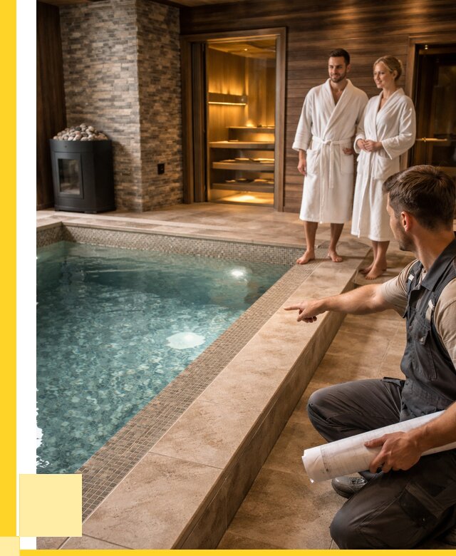 Проект бани с бассейном под ключ в Юбилейном от 66970 р. | ЭриданЮбл