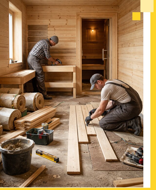 Индивидуальный проект бани с комнатой отдыха под ключ в Юбилейном