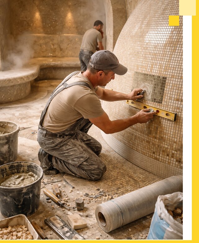 Хамам под ключ в Юбилейном: проектирование, строительство, отделка