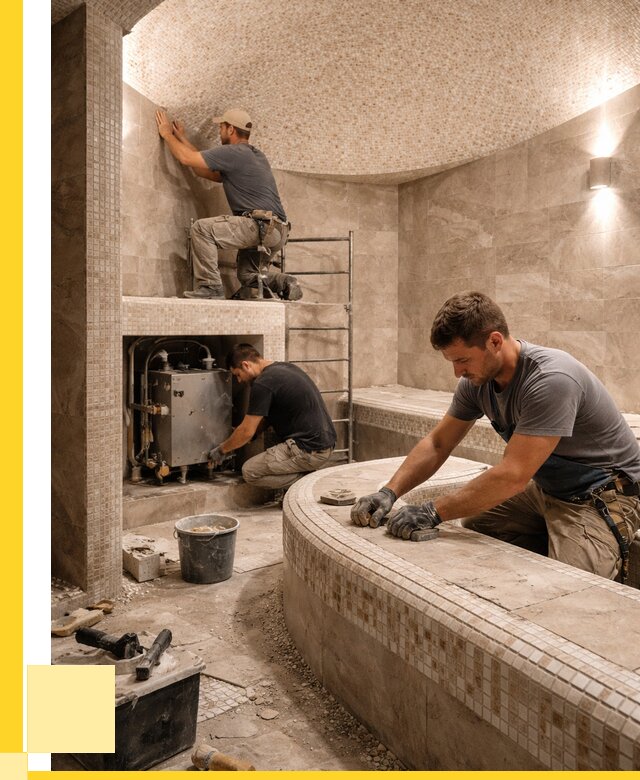 Монтаж хамамов под ключ в Юбилейном от 257575 р. ЭриданЮбл