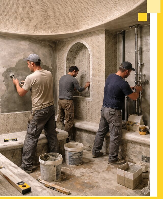 Профессиональный монтаж хамамов под ключ в Юбилейном с гарантией