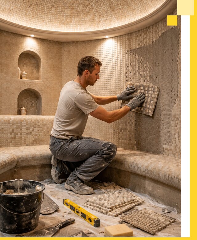 Устройство и монтаж домашнего хамама под ключ в Юбилейном