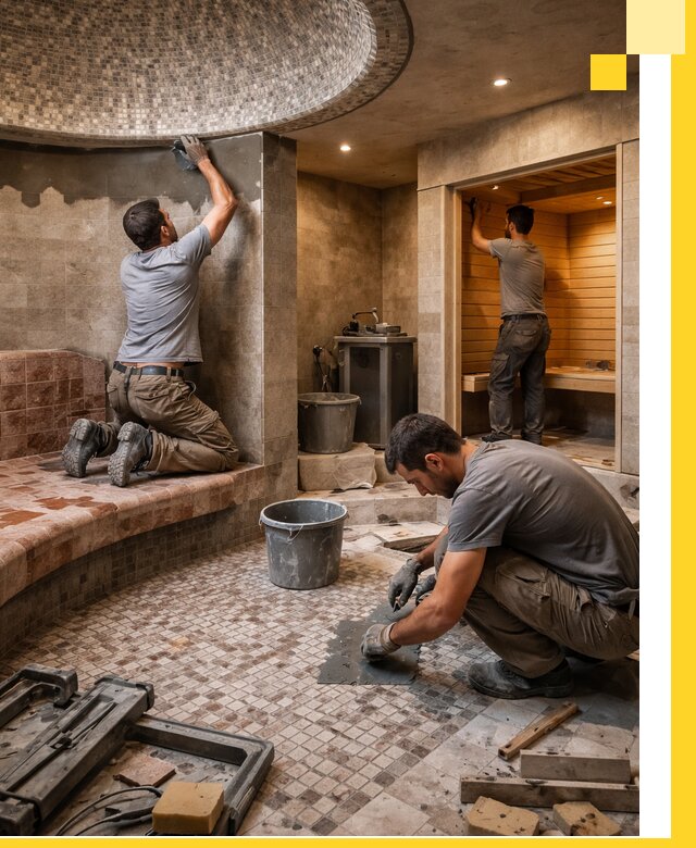 Проект и строительство хамама бани и сауны под ключ в Юбилейном