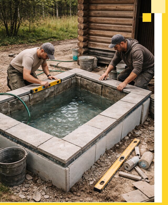 Изготовление и установка холодных купелей под ключ в Юбилейном